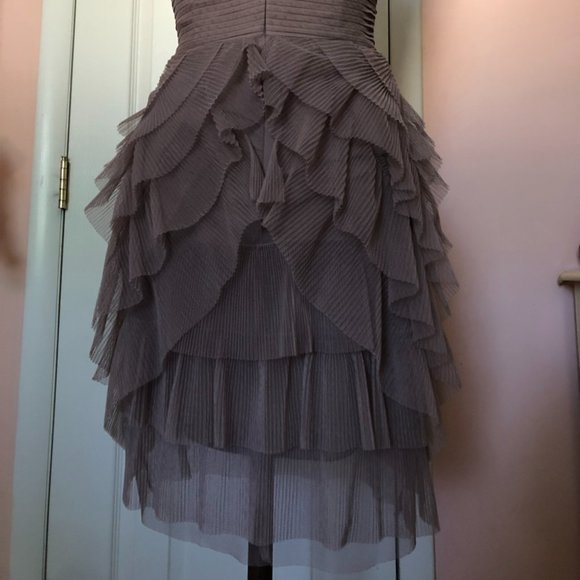 BCBGMAXAZRIA lavender one-shoulder cocktail dress size 2 - Picture 4 of 5